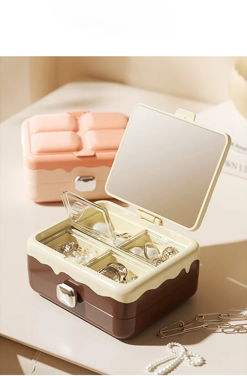 Portable Mini Jewelry Organizer Box – Earrings, Rings & Necklaces Jewelry Storage Box Qme