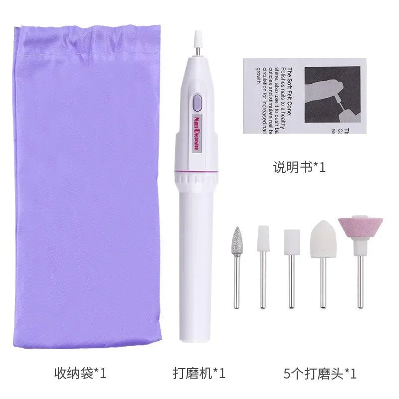 Professional Electric Nail Drill Kit – 50,000 RPM Manicure Set Electric Nail Drill Qst 35000RPM White