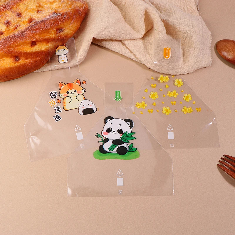 Cartoon Onigiri Triangle Rice Ball Disposable Bags 50pcs Onigiri Packaging Bags Qme