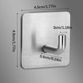 Stainless Steel Adhesive Wall Hooks – No-Drill Bathroom Rack Adhesive Wall Hook Qme 1pcs Silver