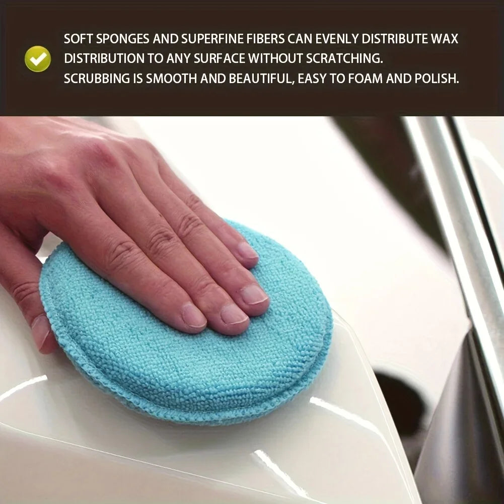 Ultra-Soft Microfiber Car Waxing & Polishing Pads – 5-Pack Car Waxing Pads Qme