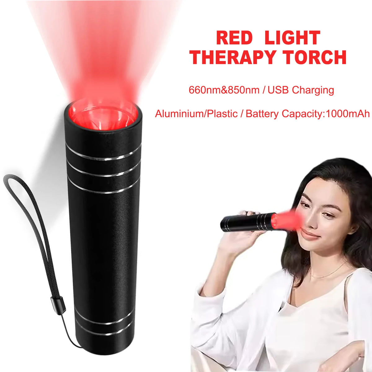 Red Light Therapy Wand 660nm 850nm – Portable LED Pen Device Red Light Therapy Wand Qst