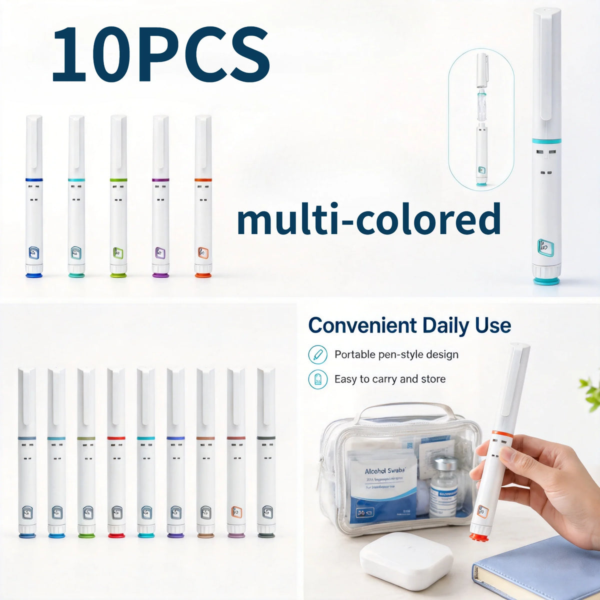 Disposable Rotary Injection Pen 3ml 60IU Auto Dose Control 10PCS Injection Pen Qst