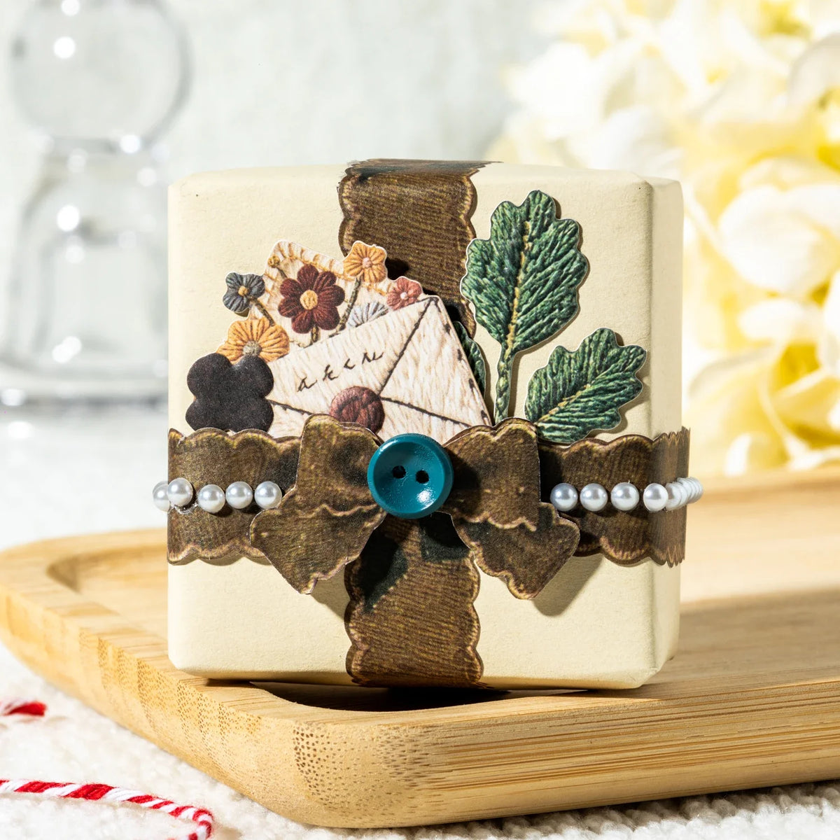 Bow Pattern Die-Cut Washi Tape | Fabric Texture DIY Craft Roll Decorative Washi Tape Qme