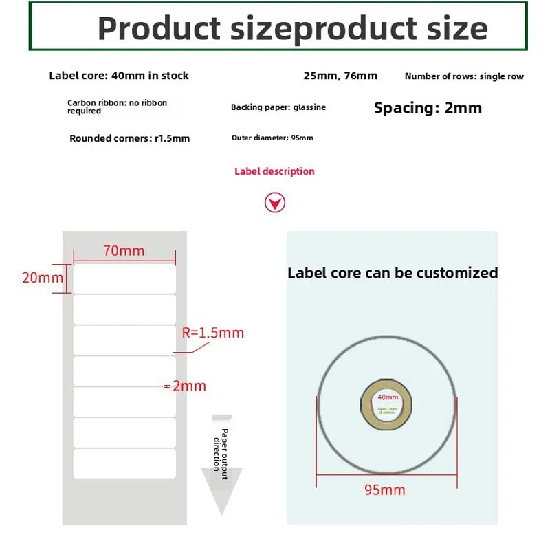 Waterproof Thermal Label Sticker Paper Roll – 700 Blank Labels Thermal Label Roll Qme