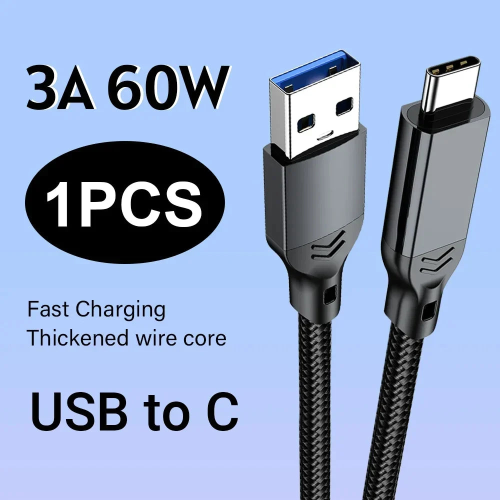 USB-C 60W 10Gbps Data Transfer Cable | Braided Nylon, 4 Lengths USB-C Data Cable Qme