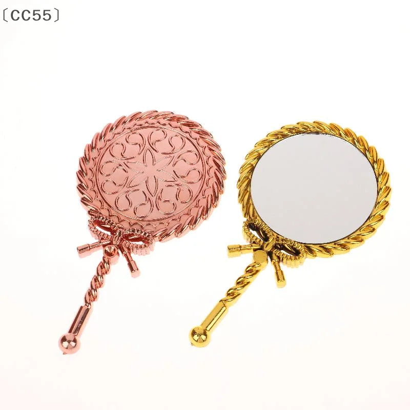 Vintage Baroque Handheld Makeup Mirror – Round Cosmetic Mirror Handheld Makeup Mirror Qst
