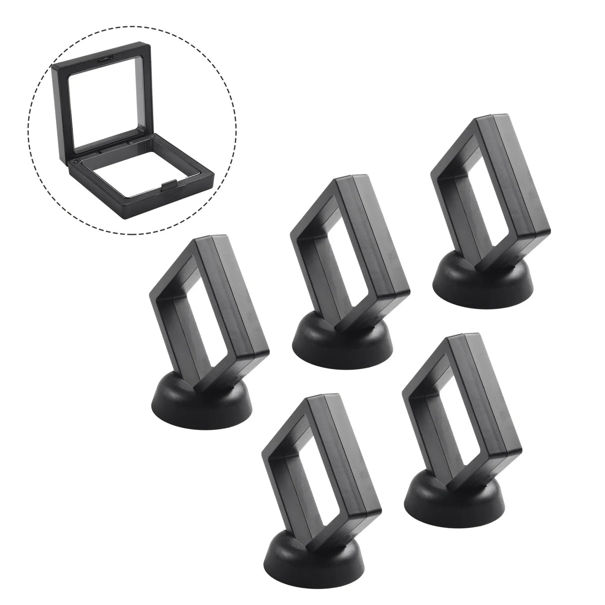 3D Floating Frame Display Stand for Jewelry, Rings & Coins Collectible Display Frame Qme