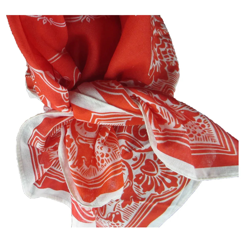 Organic Soft Cotton Square Scarf – Custom Print, Kids & Women Cotton Square Scarf Qme