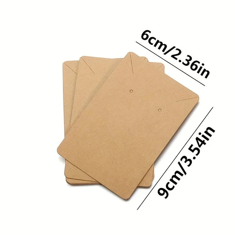 50 Natural Square Blank Cardboard Jewelry Display Cards DIY Jewelry Display Cards Qme