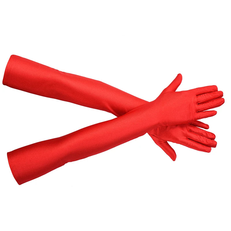 Women's Elbow-Length Spandex Gloves – Party, Wedding & Performance Long Spandex Gloves Qst