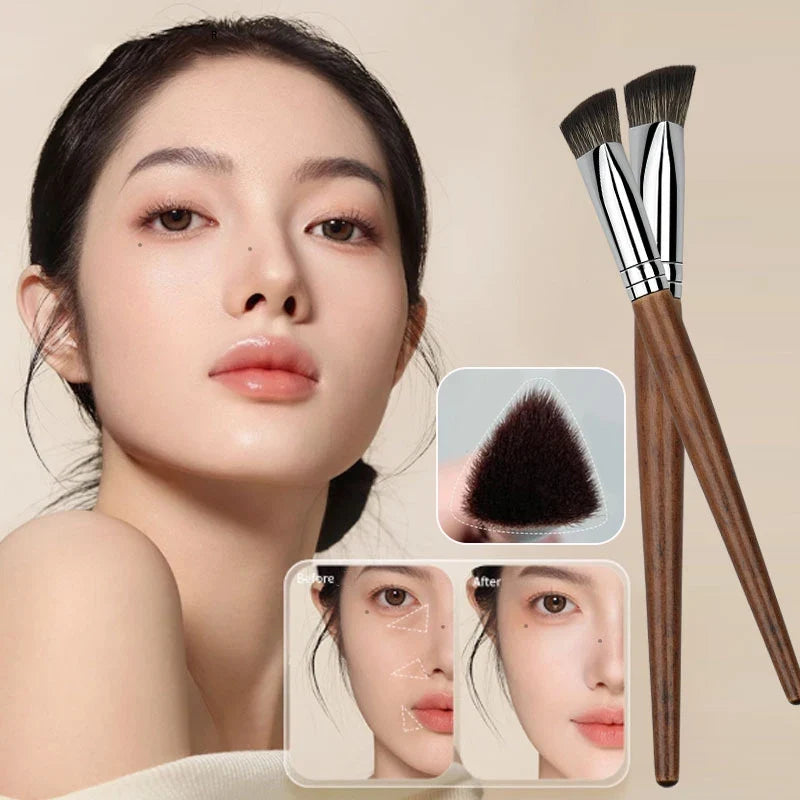Wooden Handle Triangle Contour & Concealer Makeup Brush Makeup Contour Brush Qme