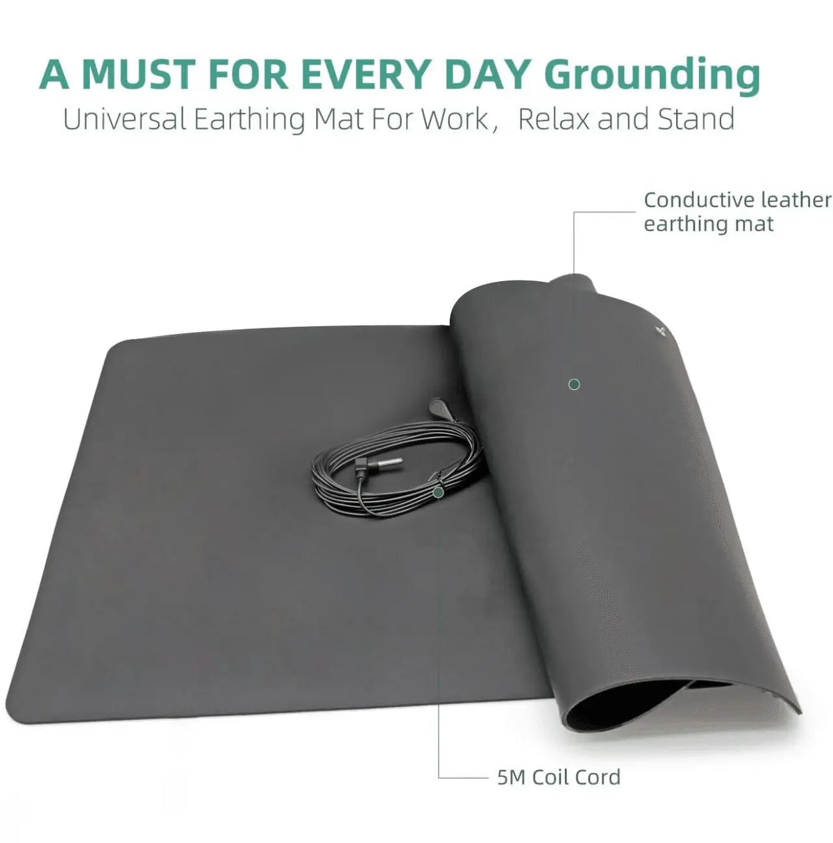 Grounding Mat 25x68cm Better Sleep & Energy – 15ft Cord Grounding Earthing Mat Qst