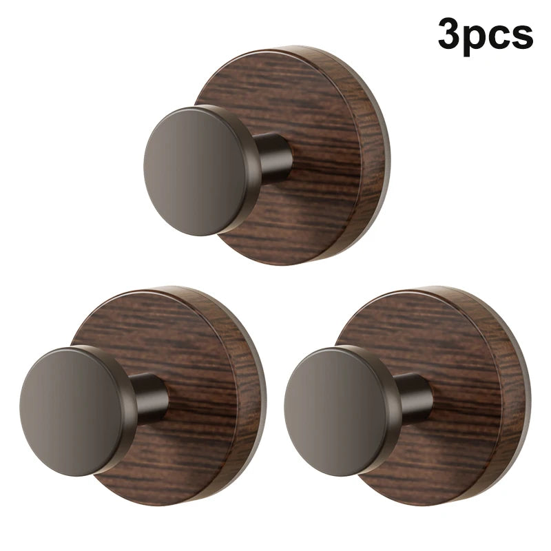 Walnut Grain Suction Cup Hook – No-Drill Wall Hanger Wall Suction Hook Qst 3pcs