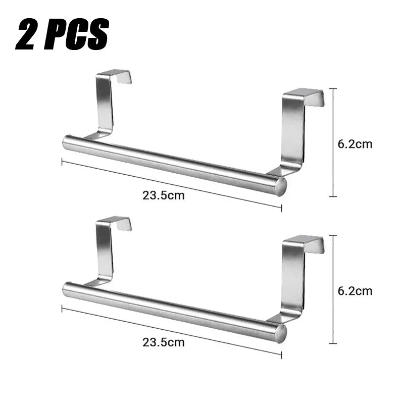 Drill-Free Stainless Steel Cabinet Door Towel Rack Towel Rack Qme 23.5CM-2PCS