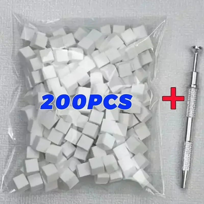 Nail Art Sponge Grabber Set – Square Blending Sponges & Metal Pen Nail Art Tool Set Qme