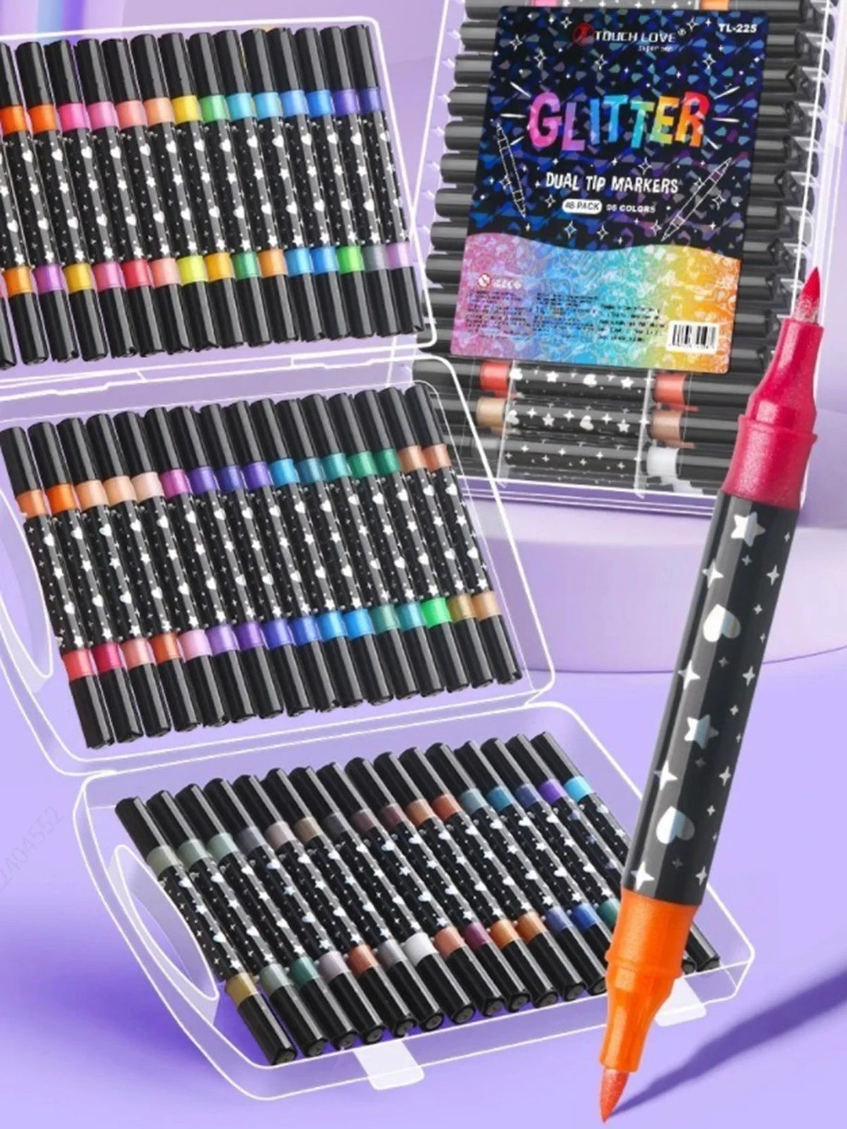Glitter Double Tip Shimmer Marker Pens for Cards & DIY Art Glitter Marker Pens Qme