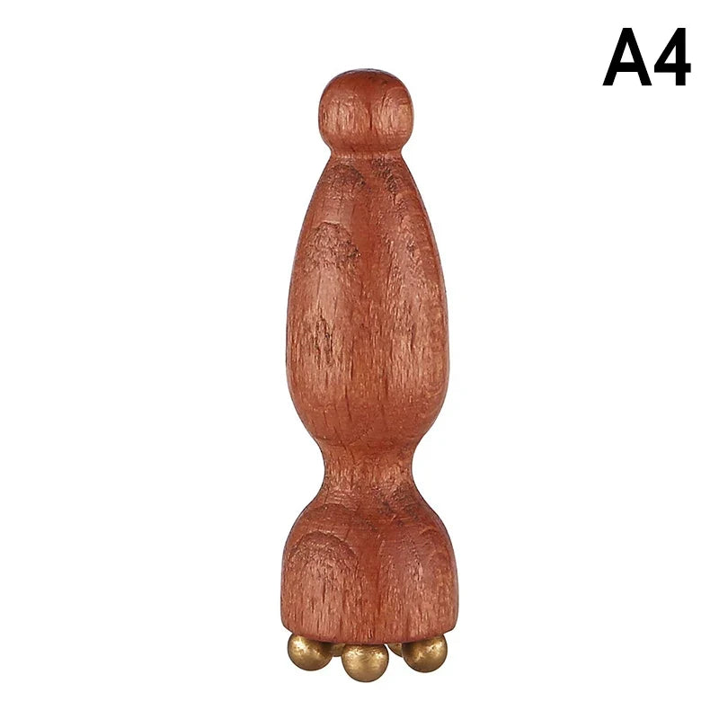 Mini Lotus Seedpod Gua Sha Tool – Brass & Wood Facial Massager Gua Sha Massager Qme A4