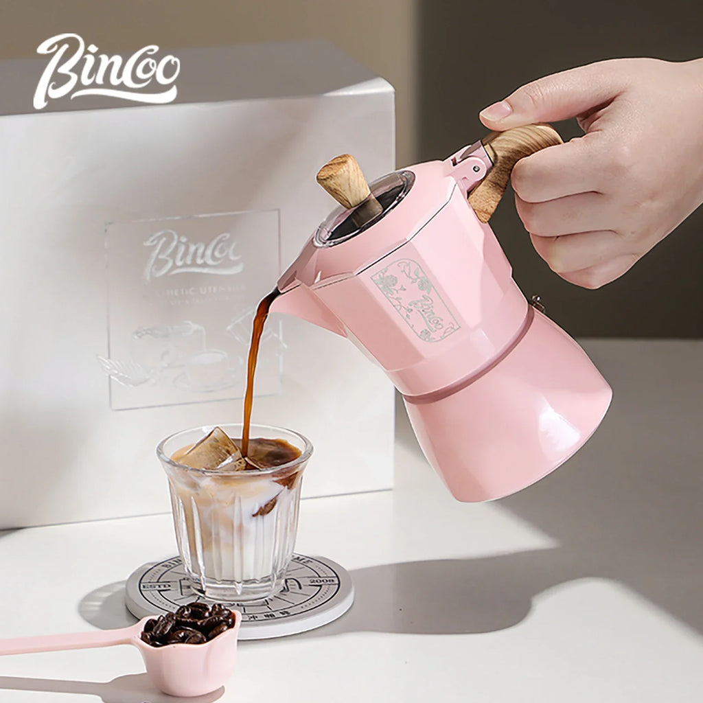 BINCOO Dual Valve Moka Pot Gift Box – Espresso Coffee Maker Moka Pot Qst