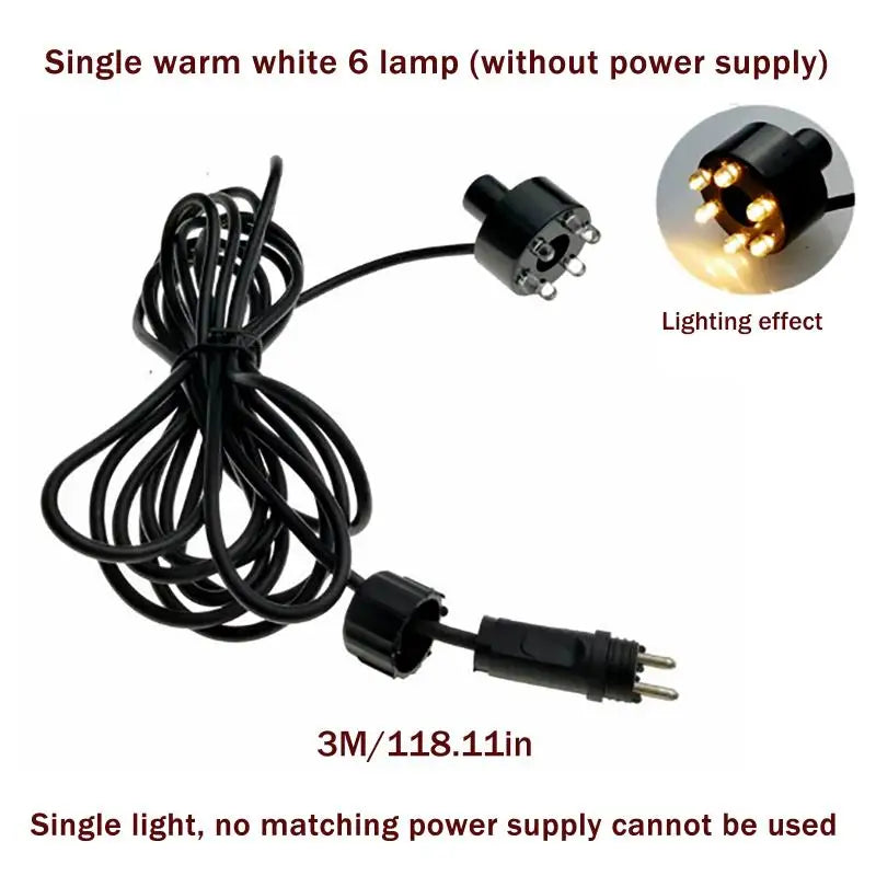 Underwater 6-LED Ring Light for Fountain & Fish Pond | Qme Pond Fountain Light Qme A2