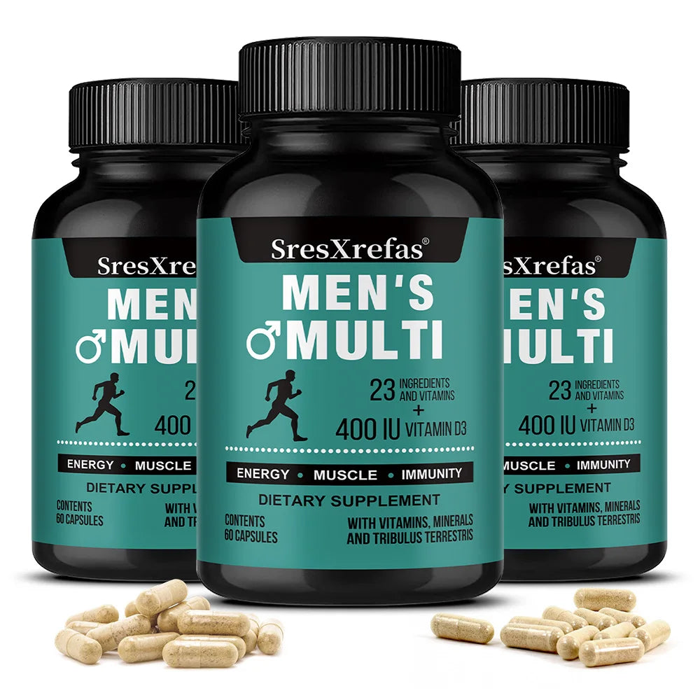 Men's Advanced Multivitamin – Energy, Brain & Immune Support Men's Multivitamin Qst 60 count-3 bottle
