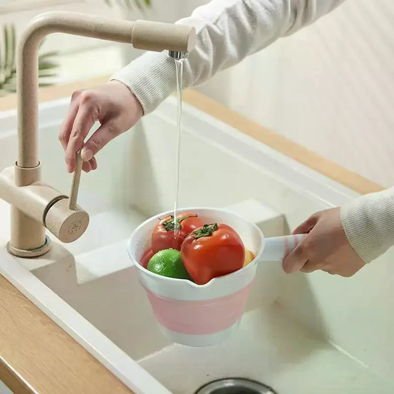 Collapsible Silicone Water Scoop Ladle | Antislip Handle Collapsible Silicone Scoop Qme