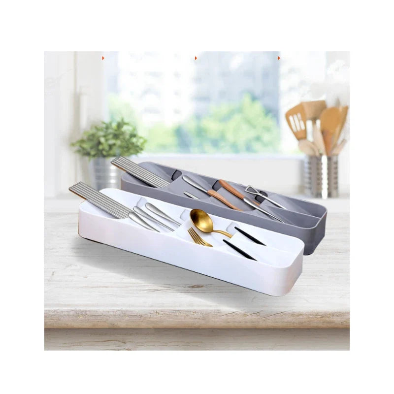 Cutlery Organizer Box – Knife, Fork & Spoon Compartment Storage Cutlery Organizer Box Qme