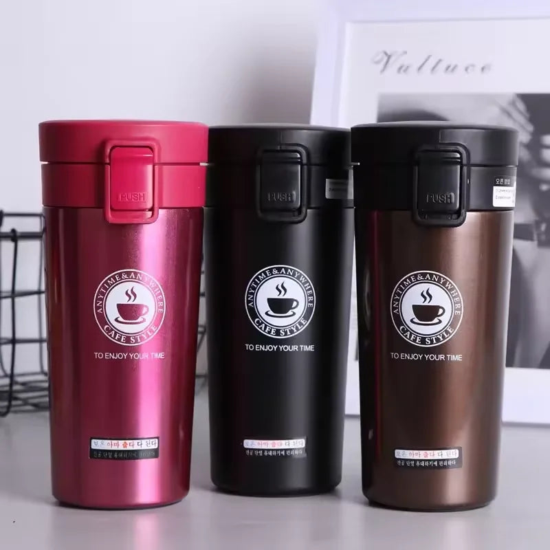 Stainless Steel Vacuum Flask Thermal Mug 380/500ML – Car & Outdoor Vacuum Flask Thermos Qst