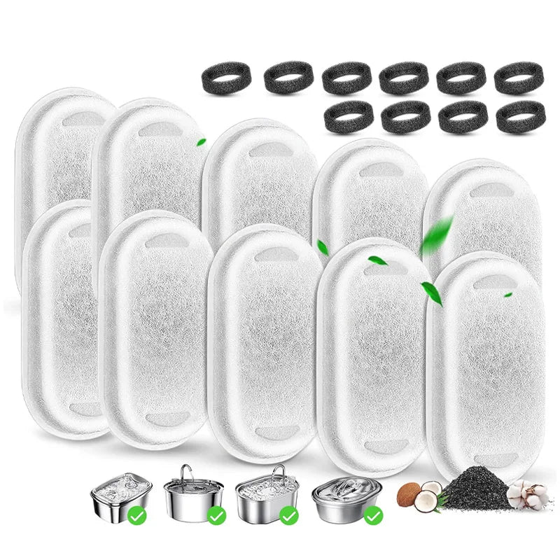 Pet Fountain Replacement Filters – Cotton, Multi-Pack | Qme Fountain Filter Pack Qme WHITE