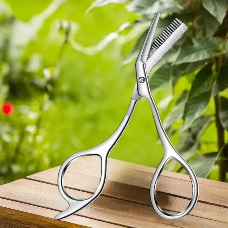 Professional Eyebrow Trimming Scissors & Stainless Steel Comb Eyebrow Grooming Tool Qme