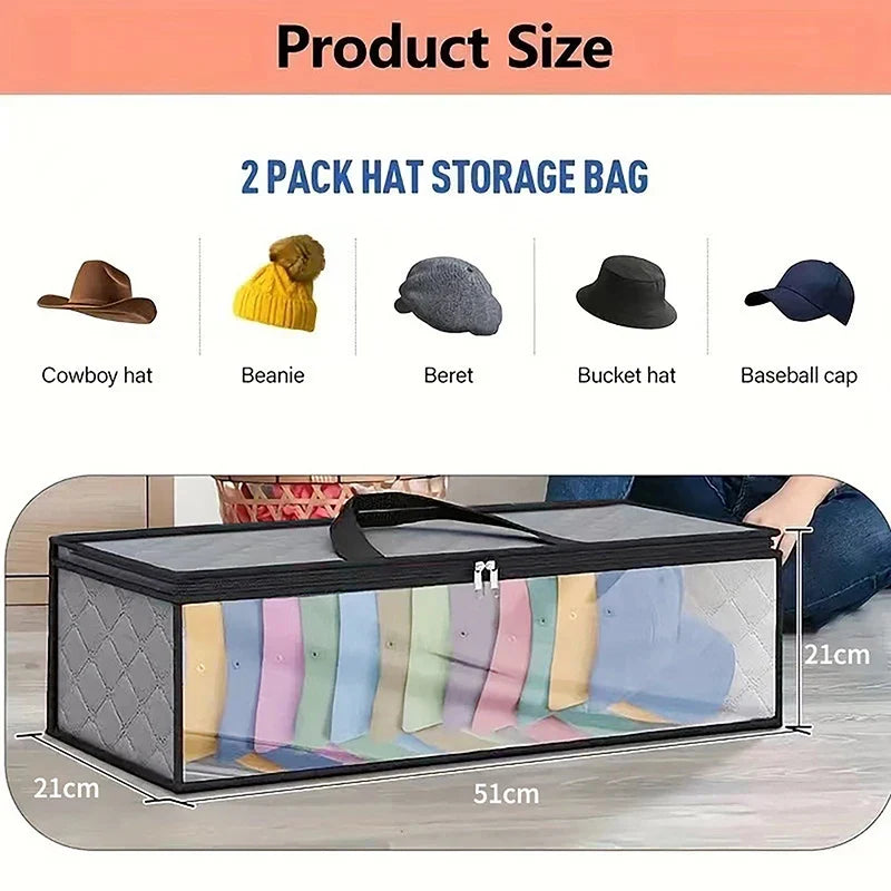 Baseball Hat Case with Dual Zipper & Carrying Handles Hat Storage Case Qme