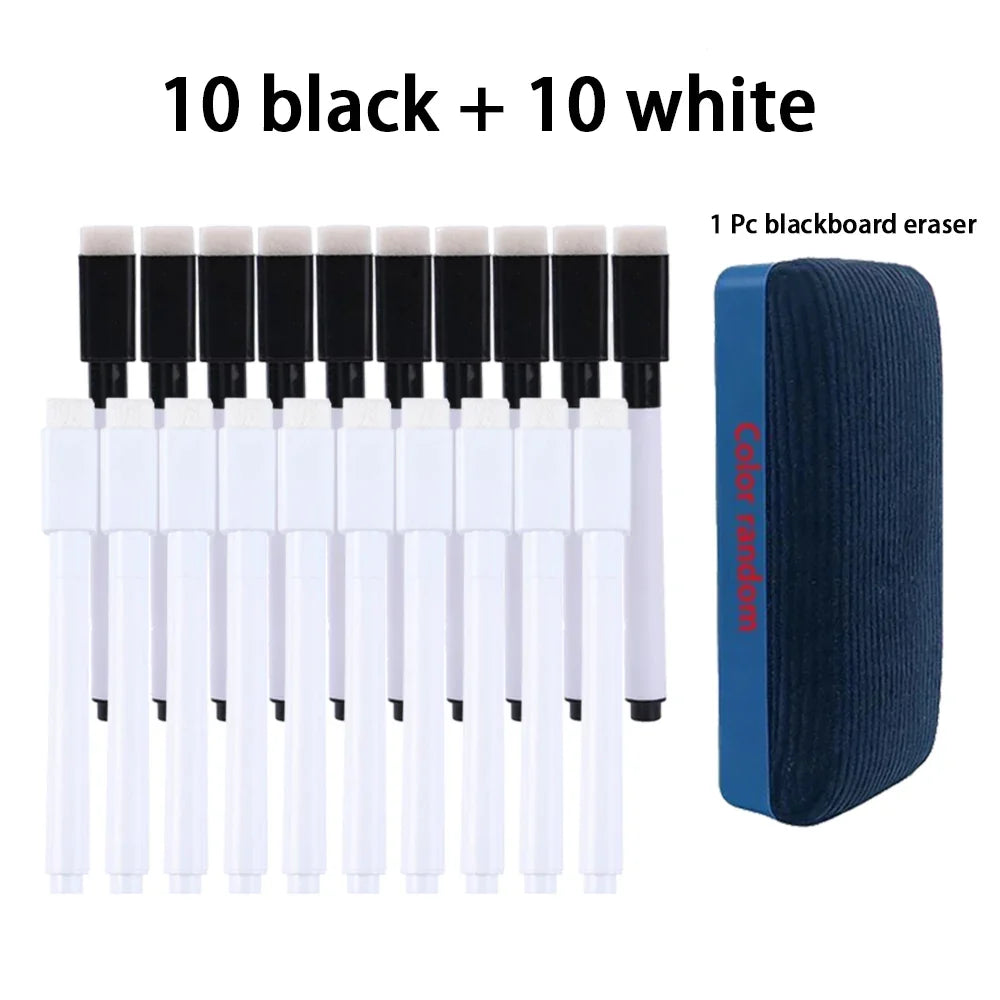 Magnetic Dry Erase Markers with Eraser Cap – 7 Colors Dry Erase Markers Qme 20 Pcs mix 1 Eraser