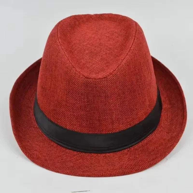 British Jazz Hat | Linen Cotton Casual Gentleman's Sun Hat Jazz Sun Hat Qme