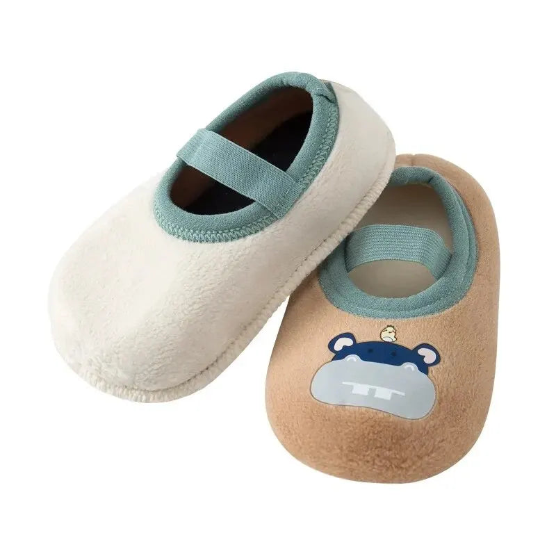 Baby Anti-Slip Socks Newborn Warm Crib Floor Shoes Rubber Sole Baby Grip Socks Qme