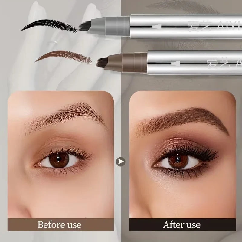Qme Precision Eyebrow Pen – 2 Natural Shades, Smudge-Proof Eyebrow Makeup Pen Qme