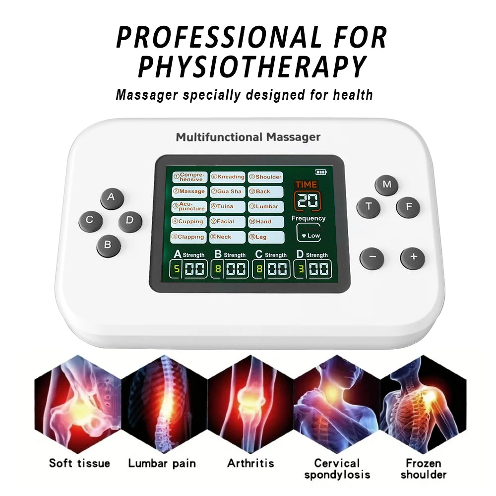 Raiuleko TENS EMS Massager – 4 Output, 30 Levels, 15 Modes TENS EMS Massager Qst