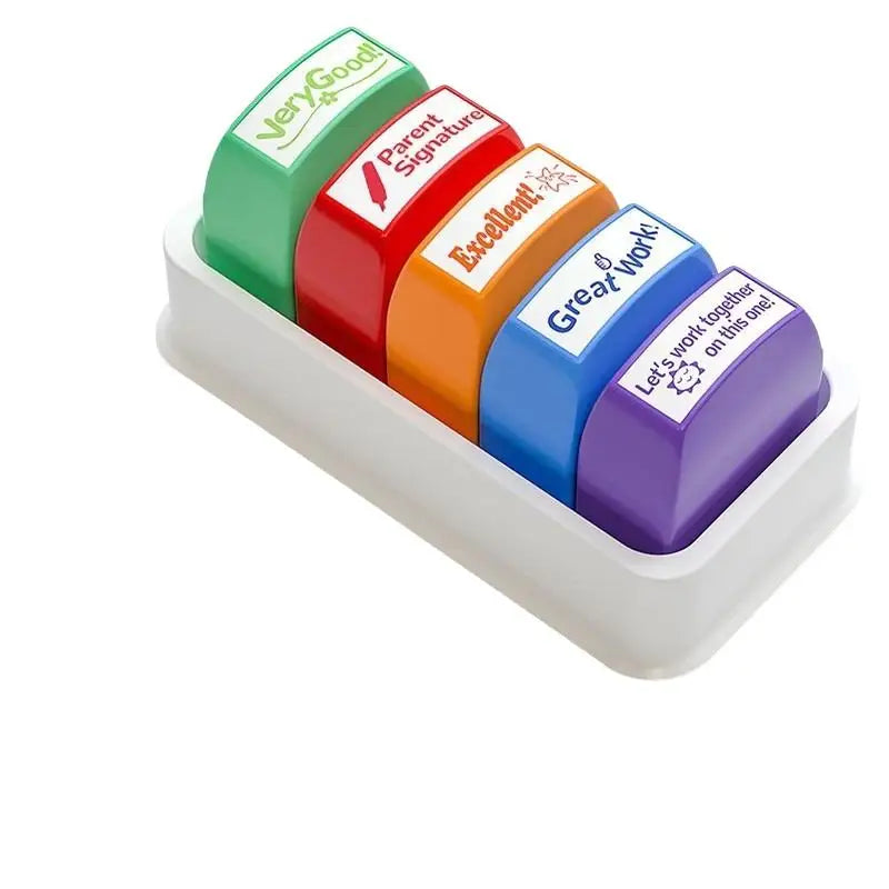 Self-Inking Teacher Stamps – 5-Piece Encouraging Phrases Set Teacher Stamp Set Qme