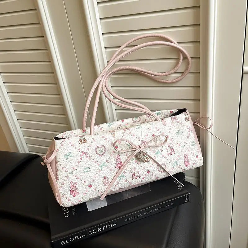 Sweet Bow Cartoon Print Shoulder Bag – Women's Tote Shoulder Tote Bag Qme
