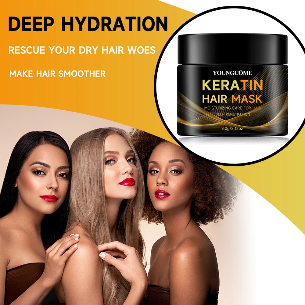 YOUNGCOME Keratin Vitamin Hair Mask – Deep Conditioning Treatment Hair Conditioning Mask Qst