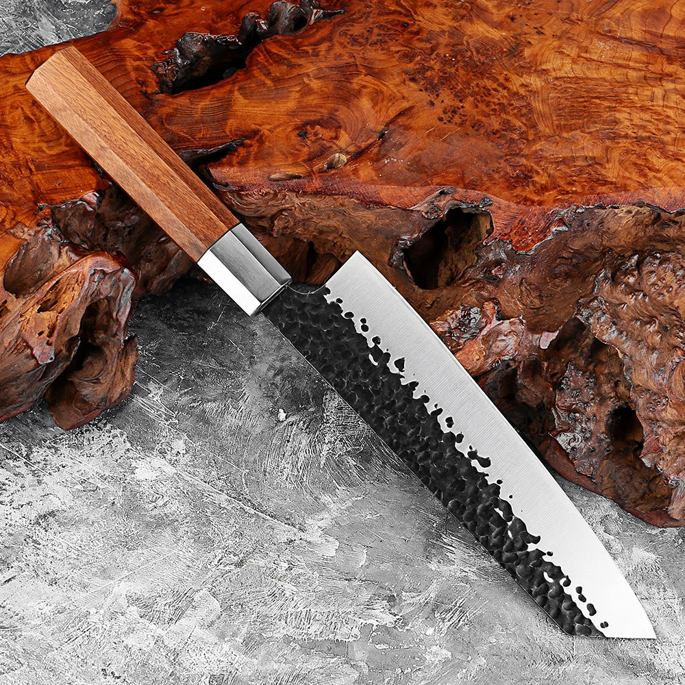 XITUO 8" Kiritsuke Chef Knife – Japanese Gyuto Octagon Handle Chef Knife Qst
