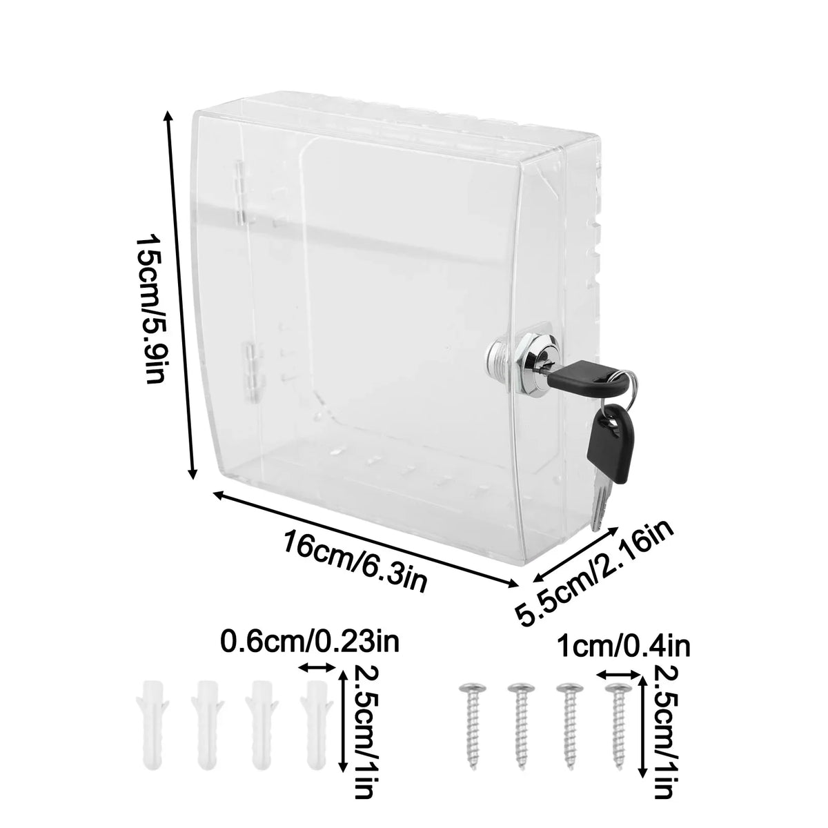 Transparent Acrylic Thermostat Lock Box Cover with 2 Keys Thermostat Lock Box Qme