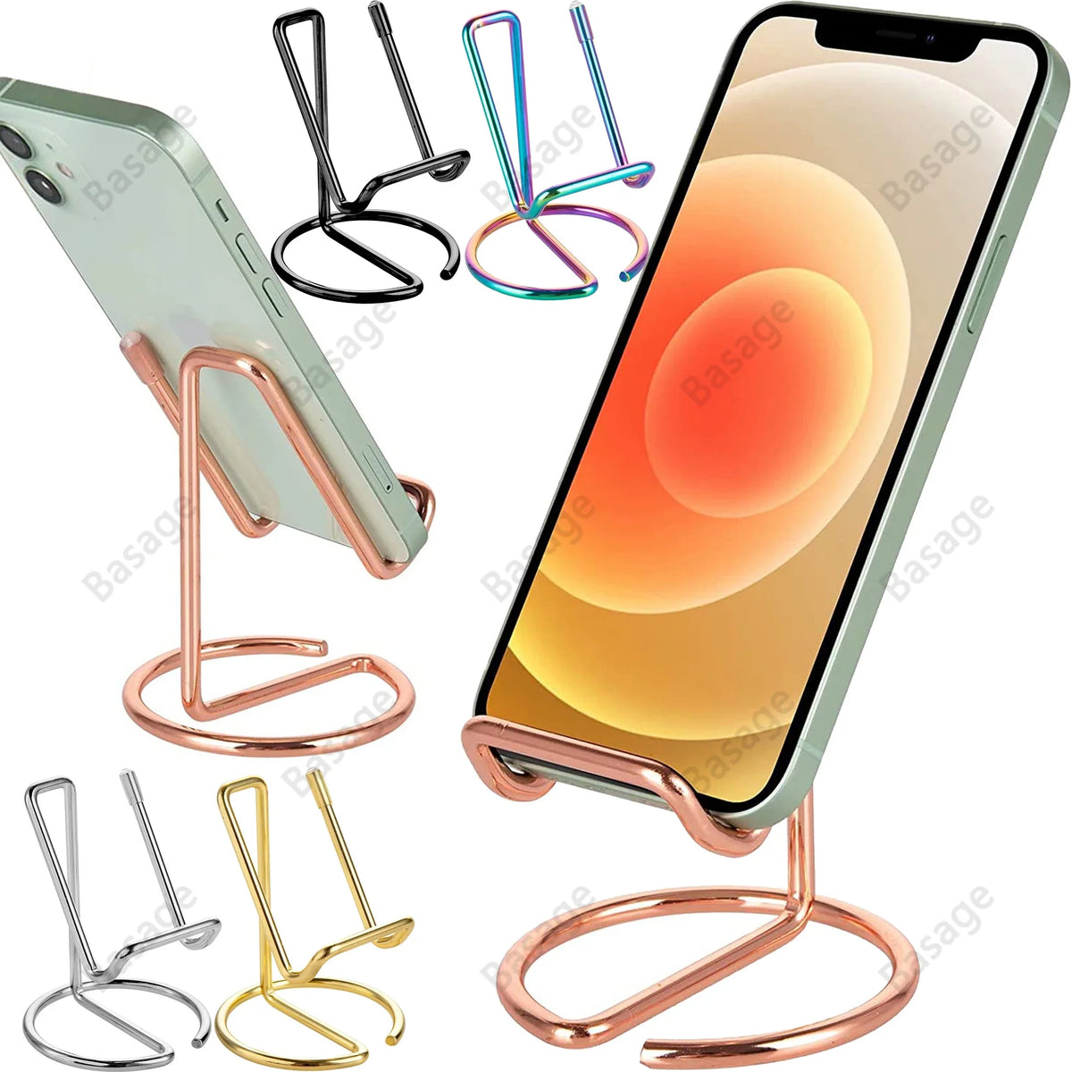 Metal Wire Cell Phone Stand & Business Card Holder Desk Desk Phone Stand Qme