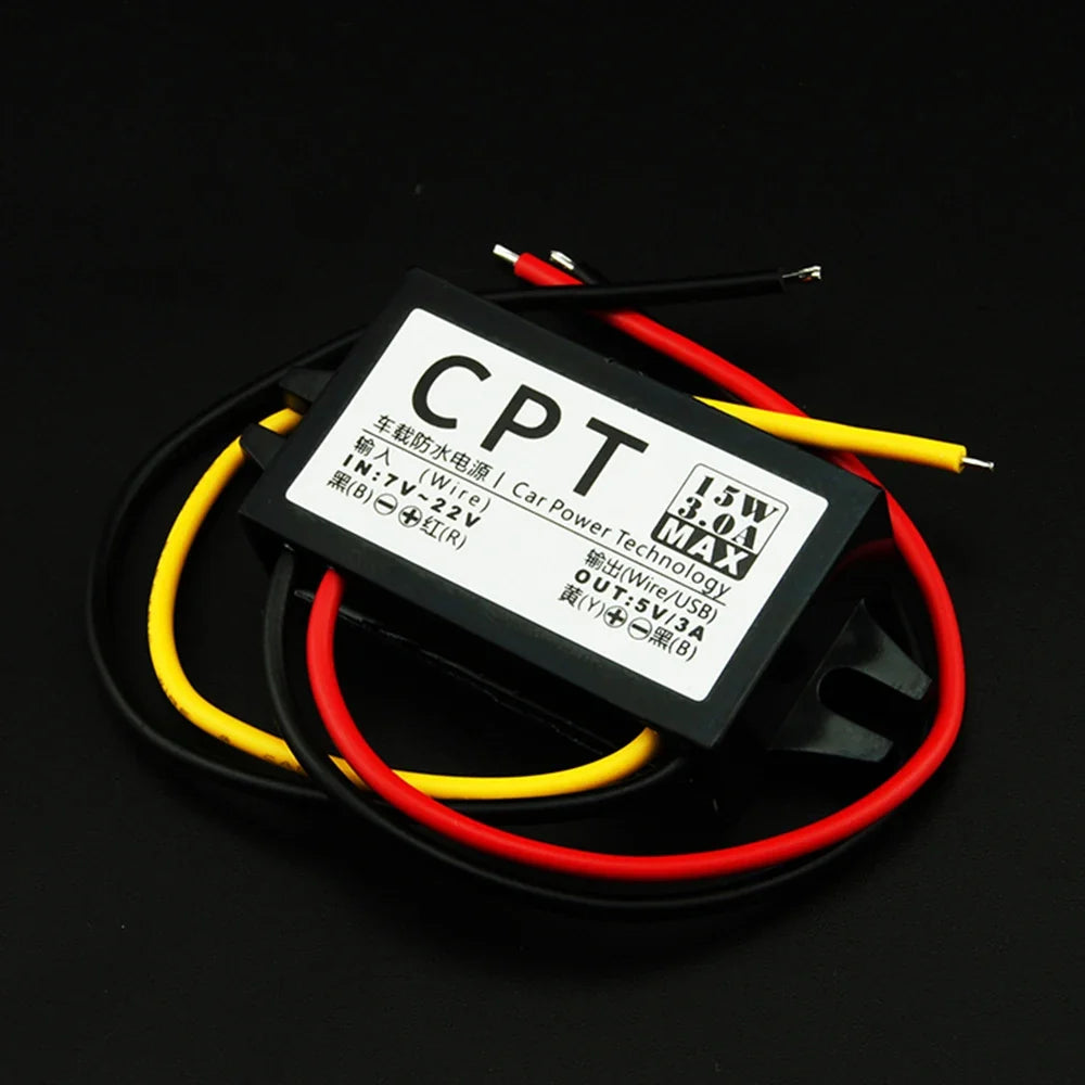 12V to 5V DC Converter 3A 15W Car Voltage Reducer | Qme Car Voltage Converter Qme