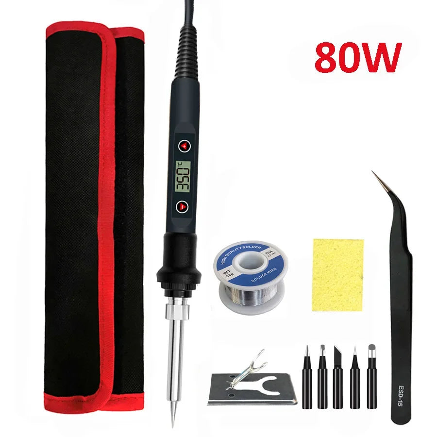 80W Digital Soldering Iron Station 110V/220V – Temp Control Soldering Station Qme