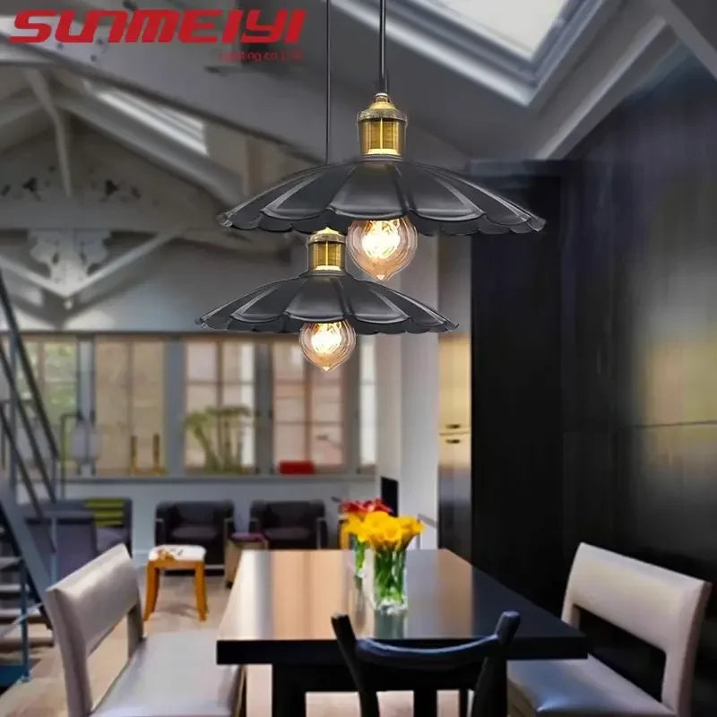 Vintage Industrial Pendant Light E27 Loft Retro Chandelier Lamp Industrial Pendant Light Qme