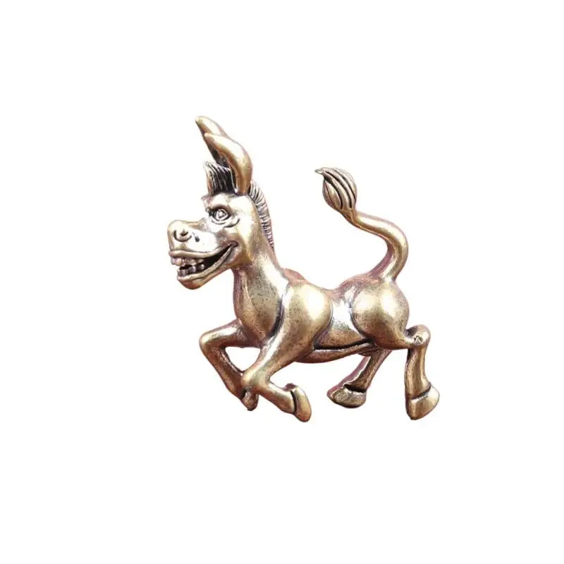 Brass Donkey Desktop Statue – Bronze Resin Figurine Ornament Desktop Figurine Qst