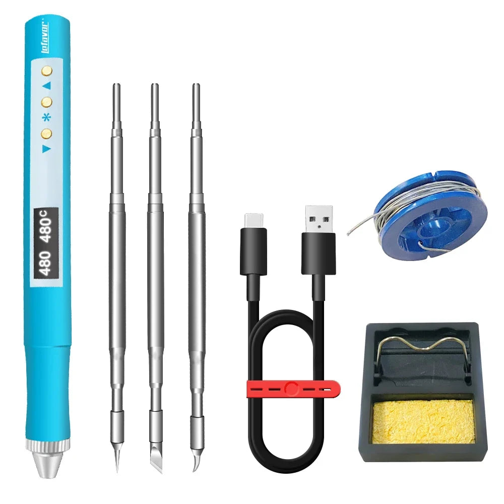 T210 JBC210 Mini Portable Soldering Iron | QC PD USB Powered Portable Soldering Iron Qme 3PCS TIP SET