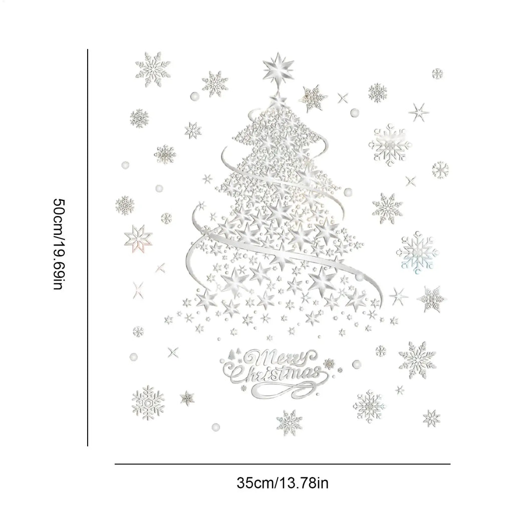 Christmas Window Clings – 2 Sheets Static Tree Decals 35x50cm Christmas Window Clings Qme