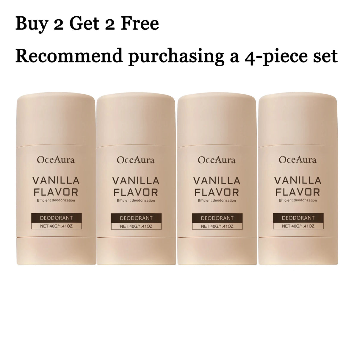Vanilla Body Deodorant Stick 40g – Long-Lasting Fragrance Balm Body Deodorant Stick Qst 4 pcs