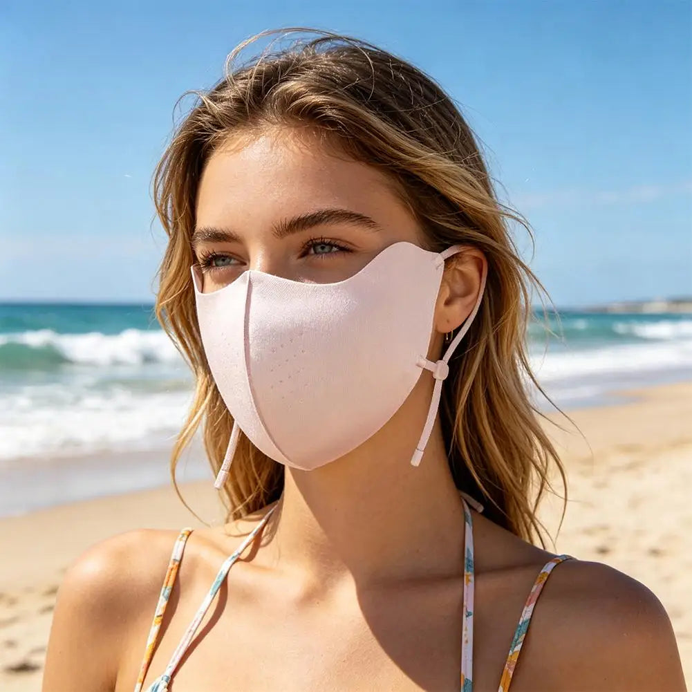 SPF50 UV Ice Silk Face Covering – Washable & Reusable for Women UV Face Covering Qme
